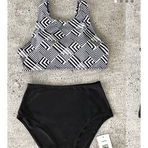 Black & White High Waisted Bikini. Medium. NWT